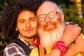 Love Knows No Bounds: Joyful Gay Couple Embracing in Nature Royalty Free Stock Photo