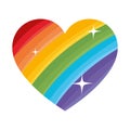 Love knows no gender, a rainbow heart backdrop