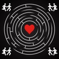 Love labyrinth - couple run to find love