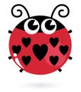 Love ladybug with hearts