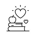 Love of learning line icon, concept sign, outline vector illustration, linear symbol. Royalty Free Stock Photo