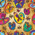 Love leaves flower bug design seamless pattern Royalty Free Stock Photo