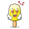 In love lemon ice cream mascot cartoon
