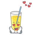 In love lemonade mascot cartoon style