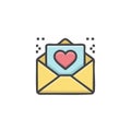 Love Letter in Envelope with Heart Icon Design Concept Royalty Free Stock Photo