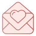 Love letter flat icon. Valentine card pink icons in trendy flat style. Envelope with heart gradient style design Royalty Free Stock Photo