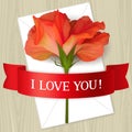 Love letter with flower
