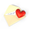 Love letter with a heart. Royalty Free Stock Photo