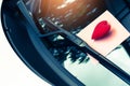 Love letter heart on a sticky note under a windshield .vintage Royalty Free Stock Photo