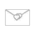 Love Letter With Hearts icon. Element of Love for mobile concept and web apps icon. Outline, thin line icon for website design and