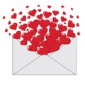 Love letter with hearts Valentines.Vertical Banner