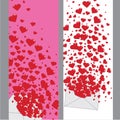 Love letter with hearts Valentines.Vertical Banner