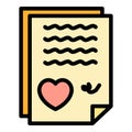 Love letter icon color outline vector Royalty Free Stock Photo