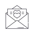 Love letter icon, linear isolated illustration, thin line vector, web design sign, outline concept symbol with editable Royalty Free Stock Photo