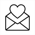 Love letter icon. Valentine's day. Vector line icon Royalty Free Stock Photo