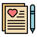 Love letter icon vector flat