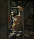 The Love Letter, Johannes Vermeer, Rijksmuseum, Amsterdam Royalty Free Stock Photo