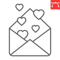 Love letter line icon