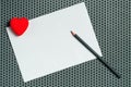 Love letter mock up, blank valentine`s day card