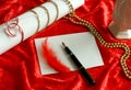 love letter and red ornament Royalty Free Stock Photo