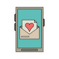 Love letter on samrtphone Royalty Free Stock Photo