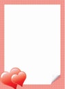 Love letter template with hearts