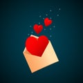 Love letter valentine concept
