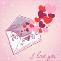 Love letter Valentine retro card Royalty Free Stock Photo