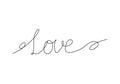 Love lettering, one line drawing vector illustration. Royalty Free Stock Photo