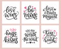 Love lettering, Romantic Wedding invitation card design, Valentines Day typography set Royalty Free Stock Photo