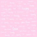 Love lettering seamless pattern, hand drawn calligraphy wallpaper