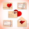 Love letters in envelopes