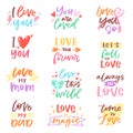 Love lettring vector lovely calligraphy lovable friendship sign to mom dad friend iloveyou on Valentines day beloved