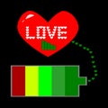Love level, full battery illustration
