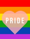 love is love with LGBT flag with the word pride