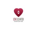 Love lift or elevator logo vector template Royalty Free Stock Photo