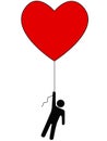 Love Lift Us Up Heart Balloon Person Symbol