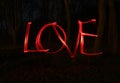 Love and light - blur photo of red lamps