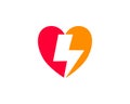 Love Lighting Bolt Energy Logo Template