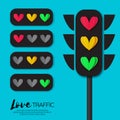 Love Lights. Traffic lights. Creative Concept. Romantic