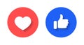 Love and like button icon vector. Social media elements