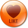 Love heart icon web button Royalty Free Stock Photo
