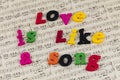 Love is like song happy melody heart emotion Royalty Free Stock Photo