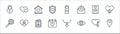 Love line icons. linear set. quality vector line set such as location, in love, wedding day, search, document, home, door hanger, Royalty Free Stock Photo