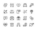 Love line icons. Volunteer charity friendship and solidarity outline pictograms, charity handshake and respect vector