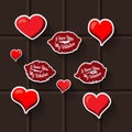 Love lips heart sticker