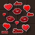 Love lips heart sticker