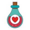 Love liquid flask symbol blue lines