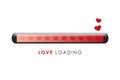 Love loading bar with red heart