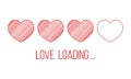 Love loading, hearts progress bar